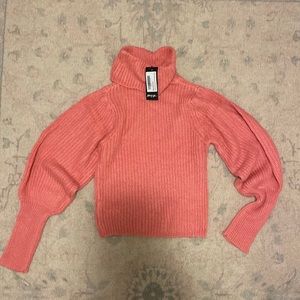 Pink high neck cropped sweater - nasty gal- brand new with tags size medium